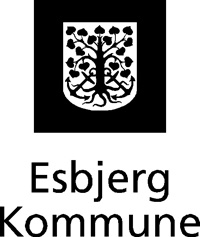 Esbjerg Kommune logo, 2 linjer under, sort